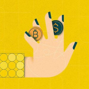 Imagem representa troca de Bitcoins por dinheiro