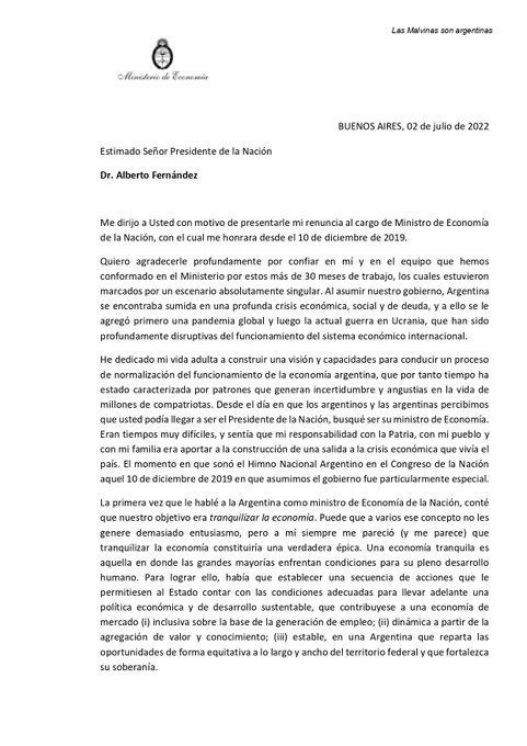 Decisão foi divulgada no mesmo momento em que Cristina Kirchner fazia críticas à economia.
