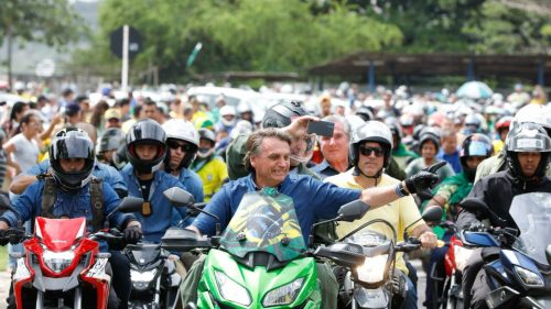 Ex-presidente Jair Bolsonaro em motociata. Foto: Alan Santos/Presidência