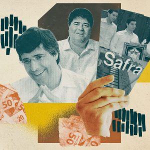 Colagem com Bilionários do Mercado Financeiro: André Esteves, Pedro Moreira Salles e os herdeiros do Safra