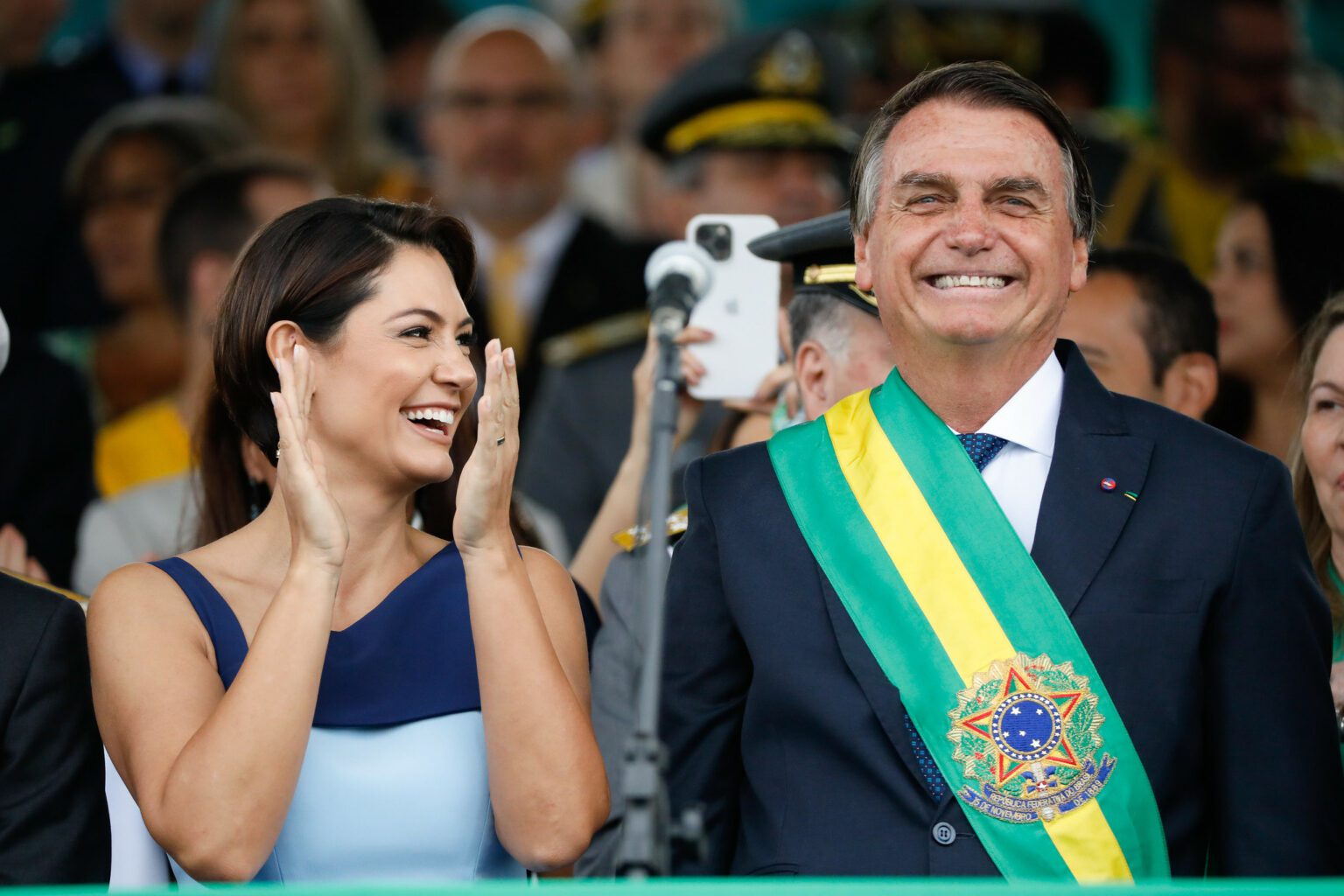 A primeira-dama, Michelle Bolsonaro, durante sessão solene de