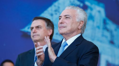 Michel Temer e Jair Bolsonaro em evento. Foto: Alan Santos/Presidência