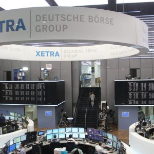 Foto da bolsa de valores de Frankfurt, na Alemanha