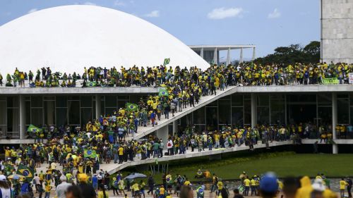 Manifestantes invadem Congresso, STF e Palácio do Planalto. (Foto: Marcelo Camargo/Agência Brasil)