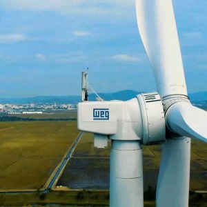 Turbina eólica da WEG (WEGE3). Foto: Divulgação