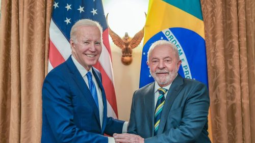 Joe Biden, candidato à reeleição nos EUA, em encontro com o presidente Lula na Casa Branca. Foto: Ricardo Stuckert/Presidência