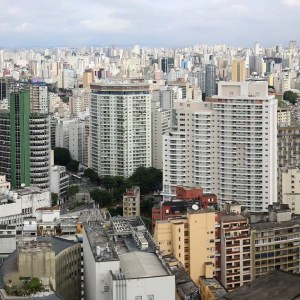Imagem aérea de prédios no centro de São Paulo