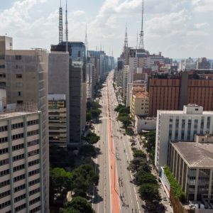 Vista aérea da Avenida Paulista, em São Paulo