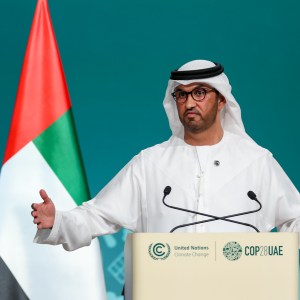 Sultan Al Jabber, presidente da COP 28, durante cerimônia de abertura
