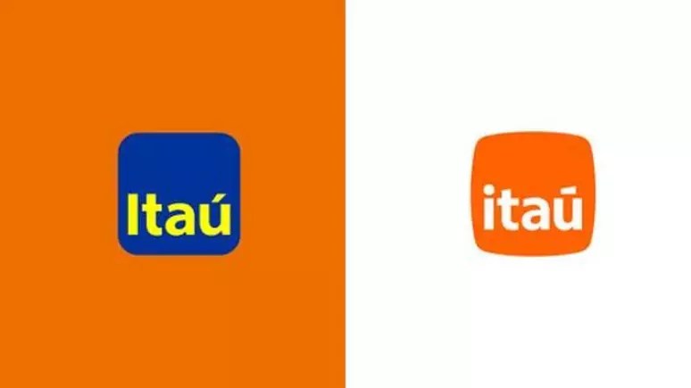 Itaú Unibanco manteve o conceito básico, mas com atualizações no formato do famoso logo, que utiliza desde 1973