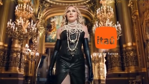 A cantora Madonna, estrela da nova campanha do Itaú. Foto: Reprodução