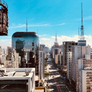 Vista aérea da avenida Paulista, em São Paulo.