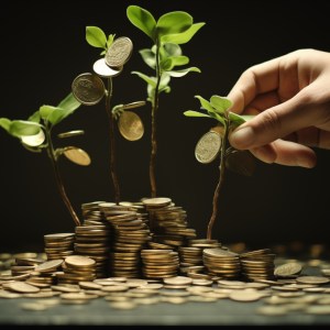 Planta com moedas