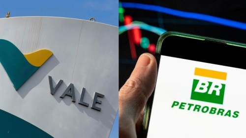 Petrobras (PETR4; PETR3) e Vale (VALE3) são as duas empresas mais pesadas da bolsa. Montagem: Inteligência Financeira. Créditos: Vale: Washington Alves/Reuters; Petrobras: Budrul Chukrut/SOPA Images/Reuters