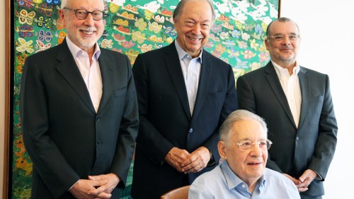 FHC recebe Persio Arida, Pedro Malan e Gustavo Franco em sua casa em comemoração aos 30 anos do Plano Real. Foto: Vinicius Doti / Instituto FHC