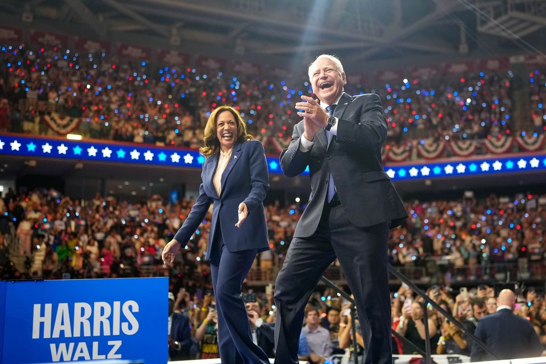 Kamala Harris e seu candidato a vice-presidente, Tim Walz. Foto: Reprodução / Instagram @timwalz