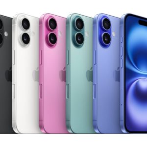 Imagem de vários iPhones em diferentes cores.