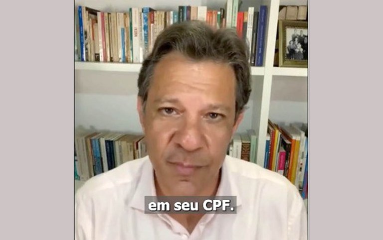 O governo federal divulgou um alerta nesta quarta-feira (22/10) sobre um vídeo falso do ministro da Fazenda, Fernando Haddad, sobre o resgate de dinheiro esquecido em contas de bancos. Segundo a Secretaria de Comunicação Social da Presidência (Secom), trata-se de golpe.